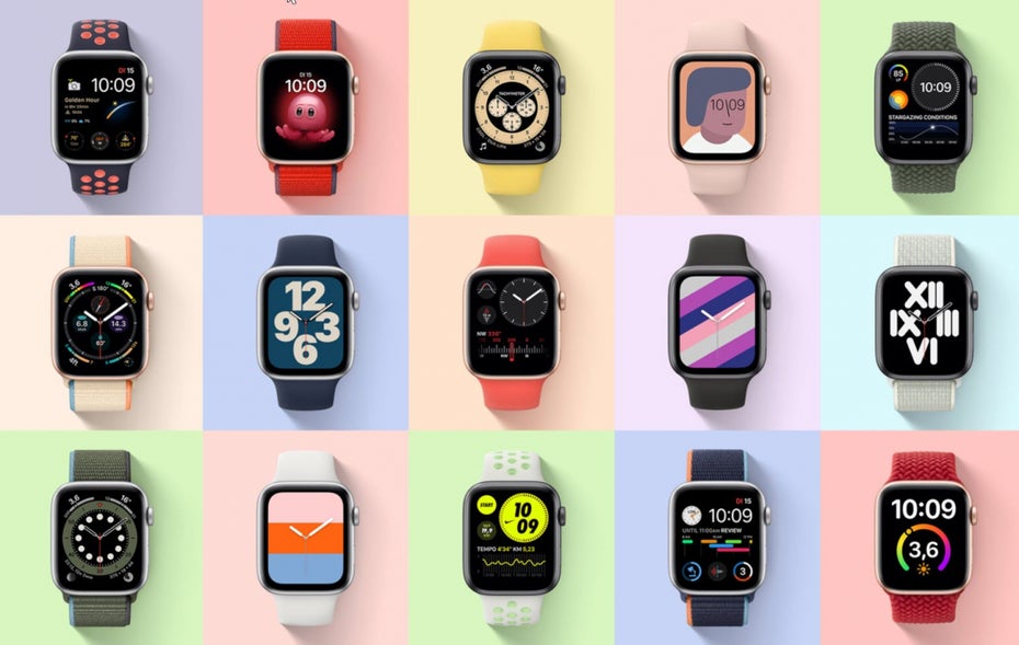 Im Vergleich: die Watchfaces der Apple Watch SE
