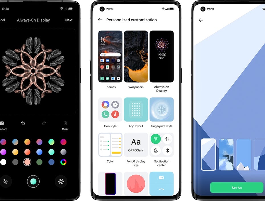 ColorOS 11 Anpassungs-Optionen 