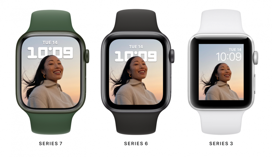 Apple Watch Vergleich: das Display der Series 7