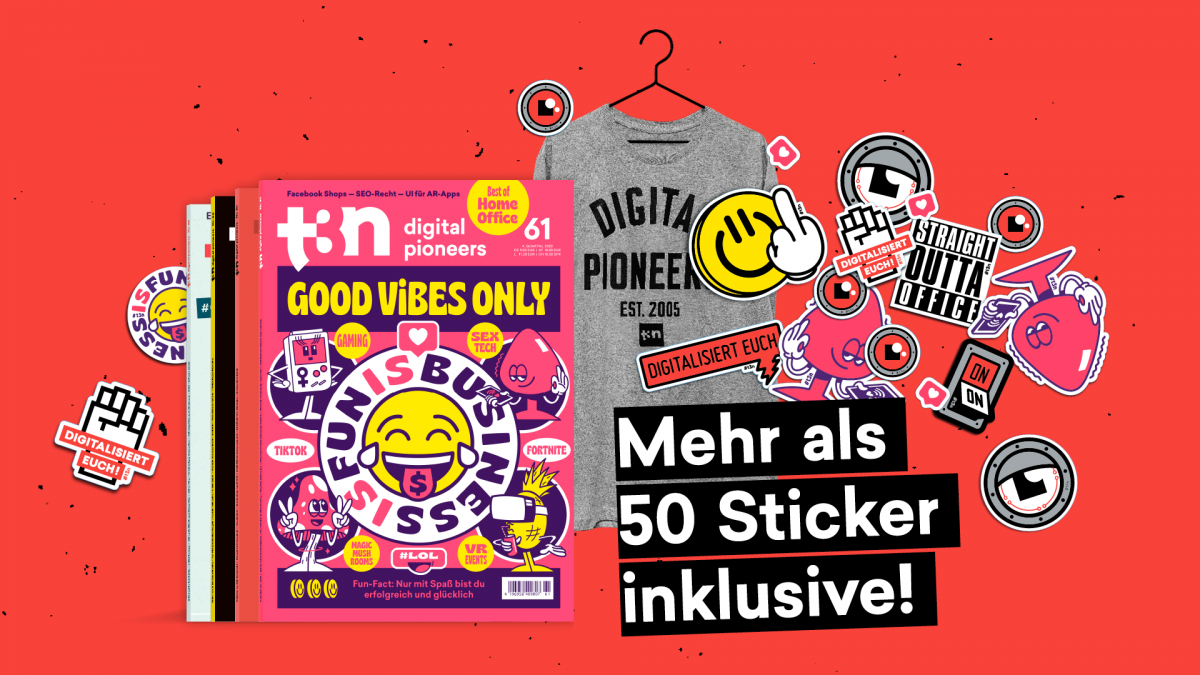 Sichere dir alle ikonischen t3n Stickersheets – mit deinem neuen t3n Abo! Sichere dir alle ikonischen t3n Stickersheets – mit deinem neuen t3n Abo!
