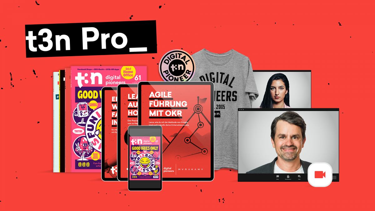 Digitale Ausgabe, Guide-Flatrate, Video-Talks: Das ist t3n Pro! Digitale Ausgabe, Guide-Flatrate, Video-Talks: Das ist t3n Pro!