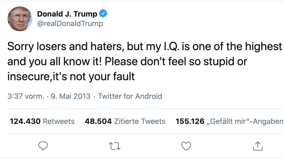 Trump zeigt Mitgefühl für seine „Hater“: Für ihre Dummheit könnten sie schließlich nichts. (Twitter/ Screenshot t3n)