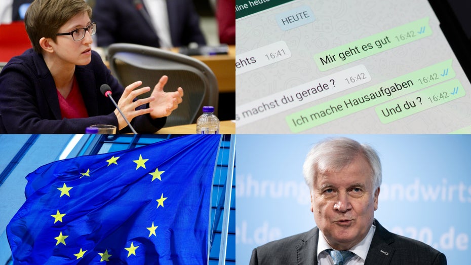 Digitalexpertin Julia Reda erklärt im Podcast, was staatlich angeordnete Sicherheitslücken für Verschlüsselung bedeuten. (Grafik mit dpa) Warum will Horst Seehofer das Ende der Ende-zu-Ende-Verschlüsselung?
