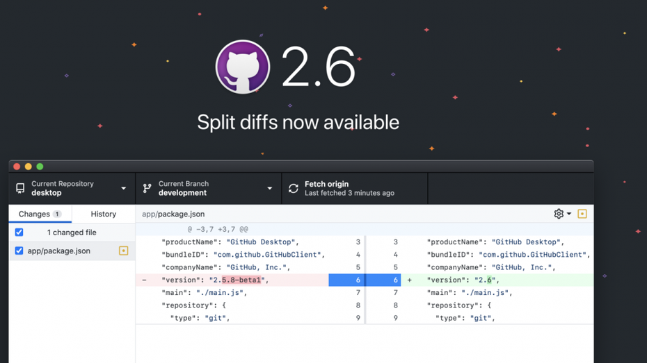 GitHub Desktop führt Split Diffs ein GitHub Desktop führt Split Diffs ein