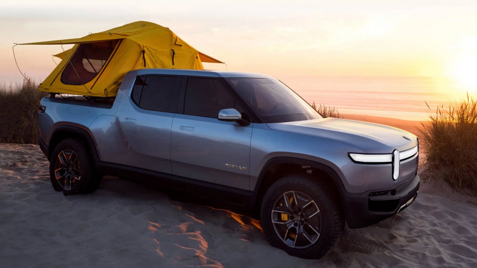 E-Pickup R1T von Rivian. (Foto: Rivian) Unbeliebter Tesla-Rivale: Ford und geheimer Investor wollen Millionen Rivian-Aktien abstoßen