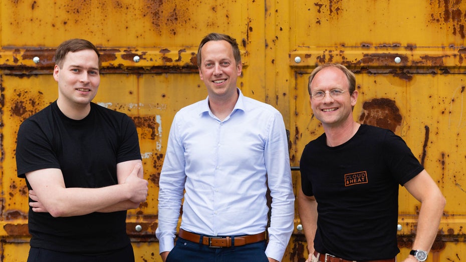 Das Führungsteam von Cloud & Heat: Marius Feldmann (COO), Nicolas Röhrs (CEO) und Jens Struckmeier (CTO - v.l.n.r.) Startup Cloud & Heat macht Abwärme im Rechenzentrum zu Heizenergie