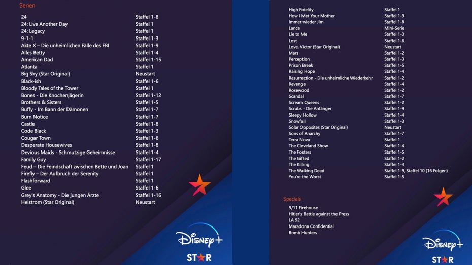 Disney Plus Star – Inhalte zum Start. (Bild: Disney Plus)