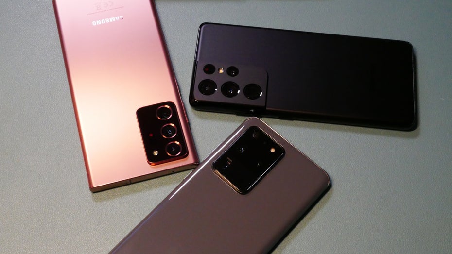 Samsung Galaxy Note 20 Ultra, S21 Ultra und S20 Ultra (v.l.n.r). (Foto: t3n) Samsung verlängert Update-Garantie – diese Modelle erhalten Sicherheitpatches für 4 Jahre
