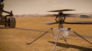 Helikopter Ingenuity schüttelt Marsmüll vom Fuß