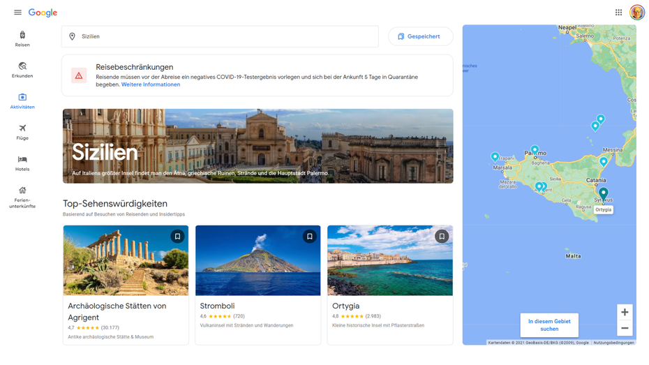 Corona: Google Travel und Expedia informieren euch jetzt über Reiseregeln
