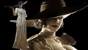 Lady Dimitrescu wirbt auf riesigem Badetuch für Resident Evil 8