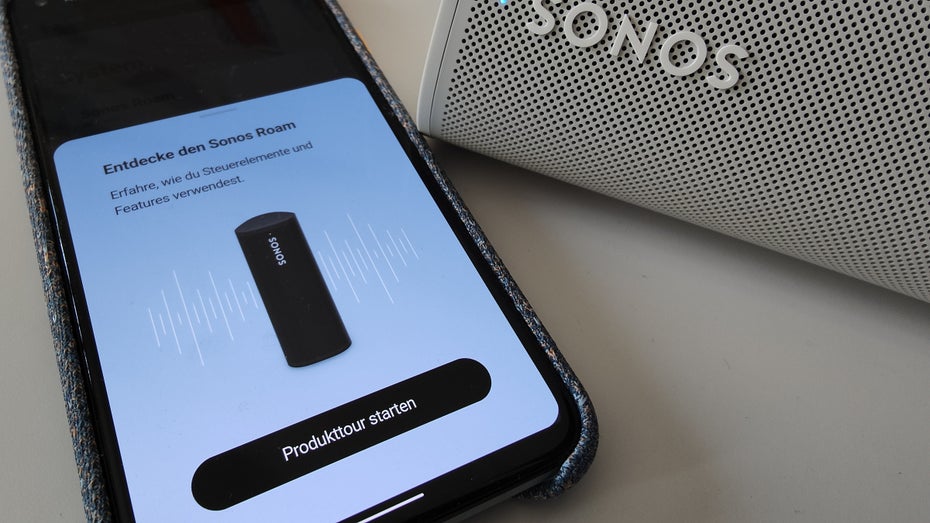 Die Sonos Roam Produkttour kann während der Bluetooth-Verbindung aufgerufen werden. (Screenshot: t3n)