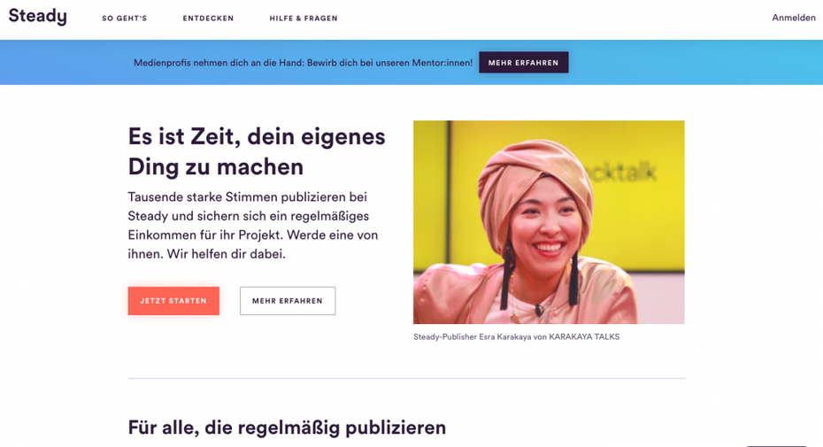 Einnahmen für Medienschaffende: Mit Steady können Publisher Beiträge ihres Publikums generieren (Foto: t3n).