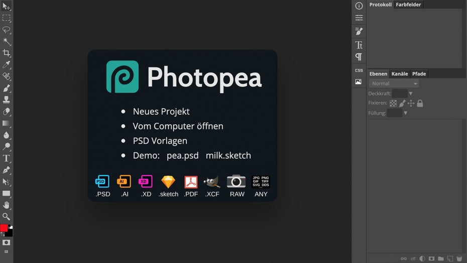 Photoshop-Alternative Photopea ist kostenlos und läuft im Browser