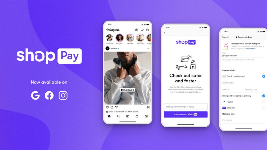 Shop Pay: Shopify bringt sein One-Click-Checkout zu Facebook und Google Shop Pay: Shopify bringt sein One-Click-Checkout zu Facebook und Google