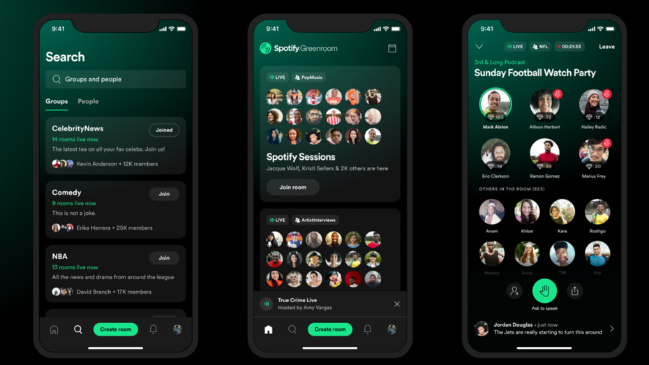 Live Audio: Spotify startet Clubhouse-Konkurrenz Greenroom