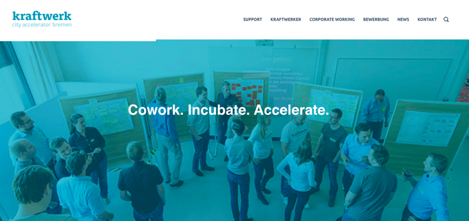 Auch nach regionalen Accelerator, wie dem Bremer Kraftwerk, sollten Gründer:innen Ausschau halten (Screenshot: t3n).