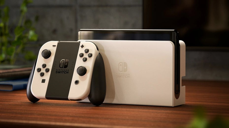 Die neue Nintendo Switch mit OLED-Display. (Foto: Nintendo) Nintendo senkt Prognose für Switch-Absatz