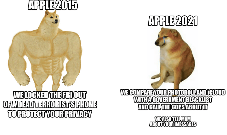 Meme Apple Überwachung Foto-Scans