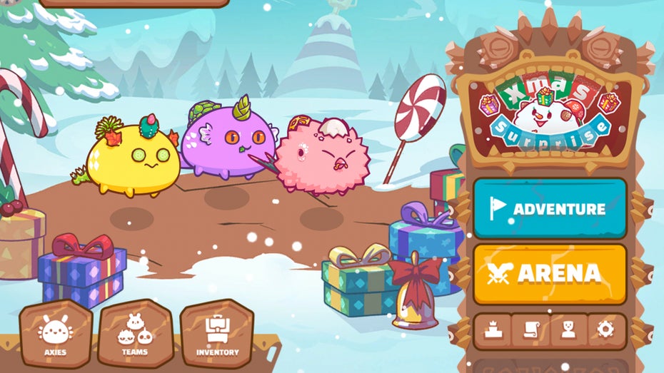 Bei „Axie Infinity“ treten die Axies in Kämpfen gegeneinander an. (Screenshot: Sky Mavis) Bei Axie Infinity treten die Axies in Kämpfen gegeneinander an. (Screenshot: Sky Mavis)