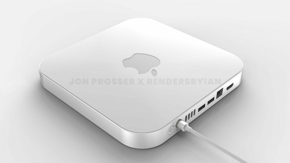 Mit magnetischem Ladeanschluss wie beim neuen iMac 24: So könnte der neue Mac Mini (2021) aussehen. (Bild: Jon Prosser; Renders by Ian)