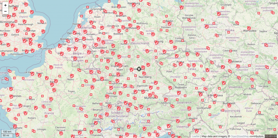 Deutschlandkarte zeigt, wo an BTE-Projekten gebaut wird 