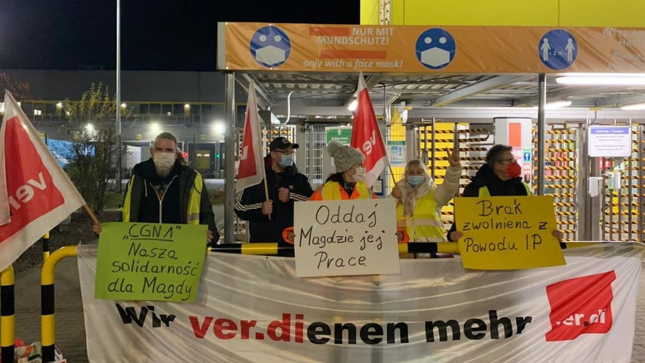 Solidarität unter Amazon-Arbeitern. (Foto: Amazon Workers International) Streik: Internationaler Aktionstag „Make Amazon Pay“ in 20 Ländern