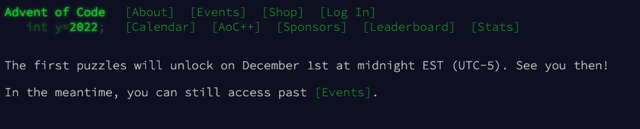 Screenshot von Advent of Code