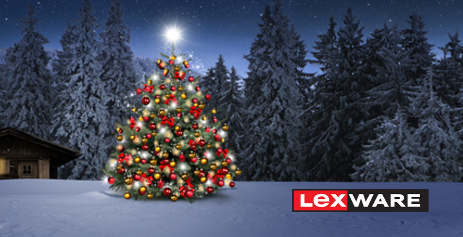 Weihnachtsbaum und Lexware-Logo