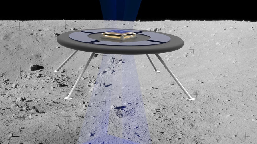So soll der schwebende Rover aussehen. (Bild: MIT) Mit Ionenantrieb: Hoverboard soll auf dem Mond funktionieren
