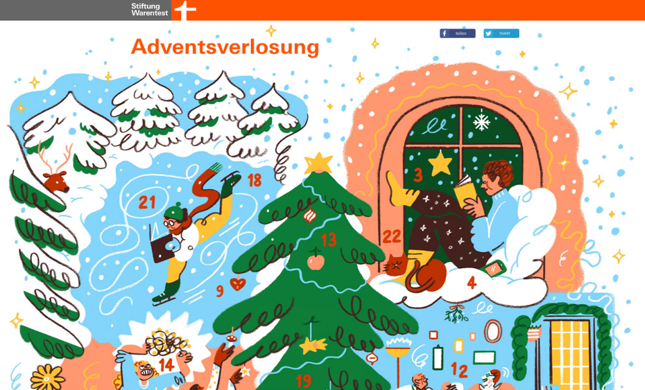 Screenshot des Stiftung-Warentest-Adventskalenders