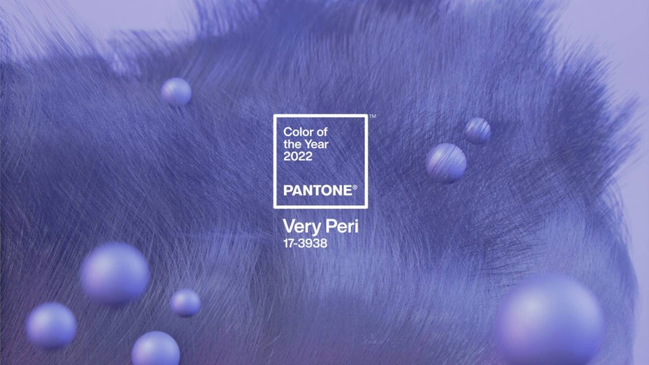 Very Peri heißt die Farbe, die 2022 prägen soll. (Bild: Pantone) Alle Zeichen auf Veränderung: Very Peri ist die Pantone Farbe des Jahres