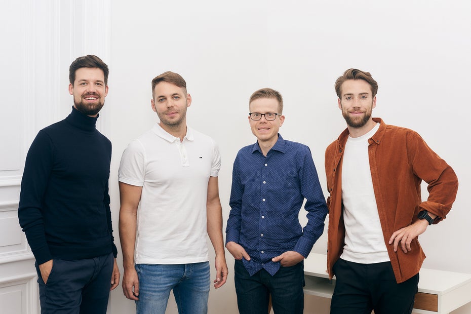 Die Mementor Geschäftsführung v.l.n.r: Alexander Rötger (CMO), Jan Kühni (CTO), Daniel Rotzetter (CDO) und Noah Lorenz (CEO). (Bild: Mementor)