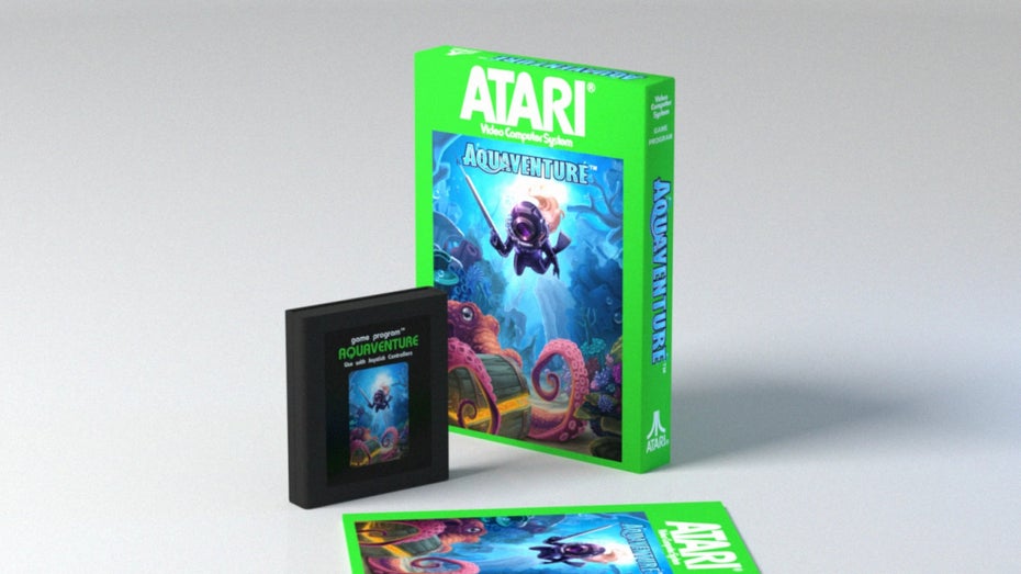 Atari verkauft den Klassiker Aquaventure aus den 80er Jahren wieder – doch der Entwickler bleibt unbekannt. (Foto: Atari XP) Flohmarkt-Hit Aquaventure: Atari sucht nach mysteriösem Entwickler
