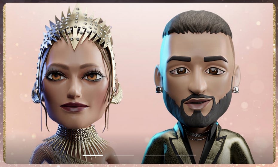 Die 3D-Avatare von Jennifer Lopez und Malumo
