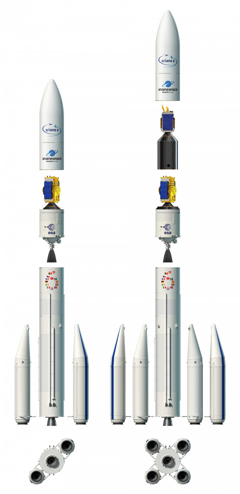 Ariane 6 mit Stufen