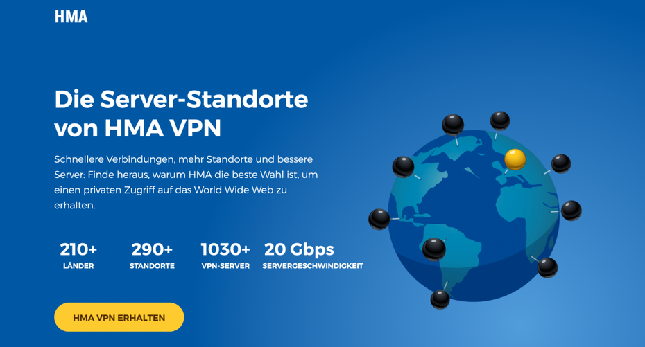 HMA VPN Serverstandorte