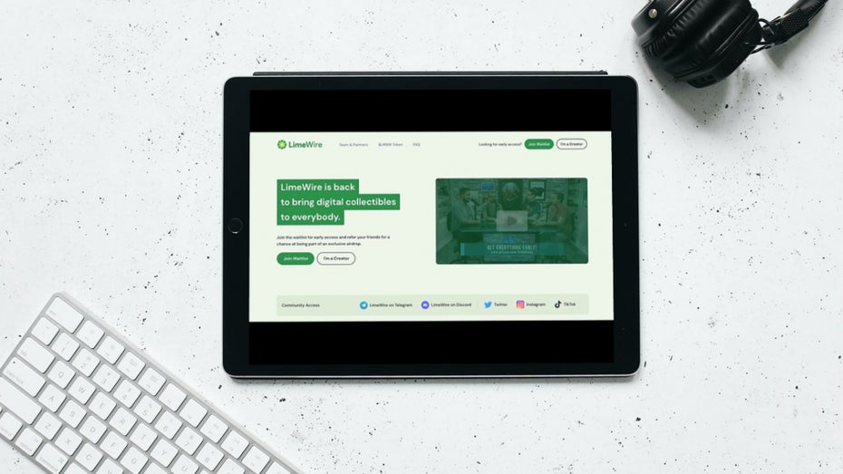 Limewire ist wieder da: Dieses Mal als NFT-Marktplatz Limewire ist wieder da: Dieses Mal als NFT-Marktplatz