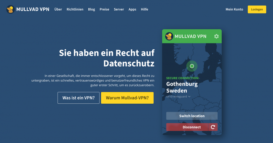 Mullvad als VPN-Anbieter im Vergleich