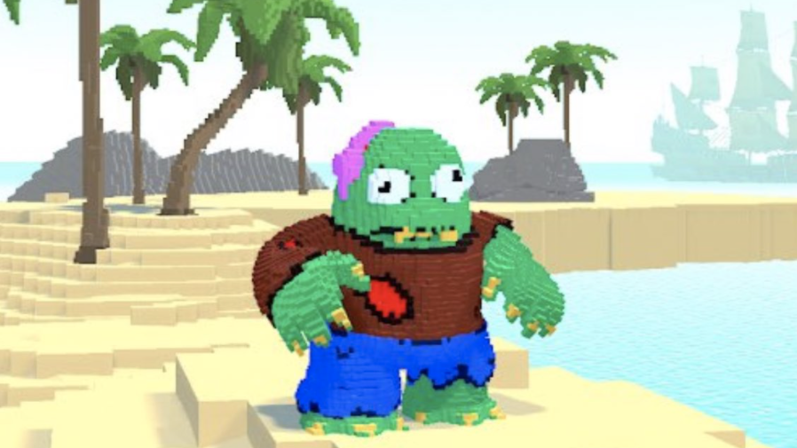 Gewöhnungsbedürftig: ein Pixelmon am Strand. (Screenshot: Twitter) Wie Pokémon, nur als NFT-Disaster: Das steckt hinter Pixelmon