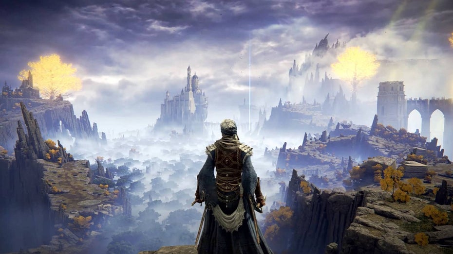 In „Elden Ring“ können Spieler und Spielerinnen alleine damit viele Stunden verbringen, die Open World zu erkunden. (Screenshot: Bandai Namco) Elden Ring: Ihr könnt den Autor von Game of Thrones im Spiel entdecken