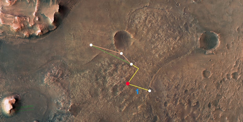 Mars Helikopter Ingenuity Route