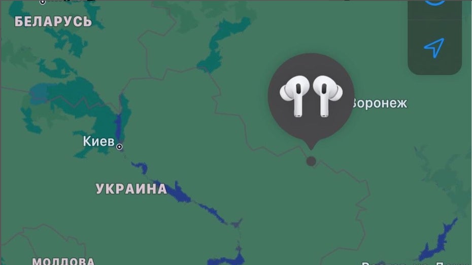 Der Ukrainer Vasiliy Semenets ist dank der „Wo ist“-Funktion über die Invasion auf dem Laufenden. (Screenshot: Instagram/ t3n.de) Tracking per Airpods: Ukrainer verfolgt russische Plünderer