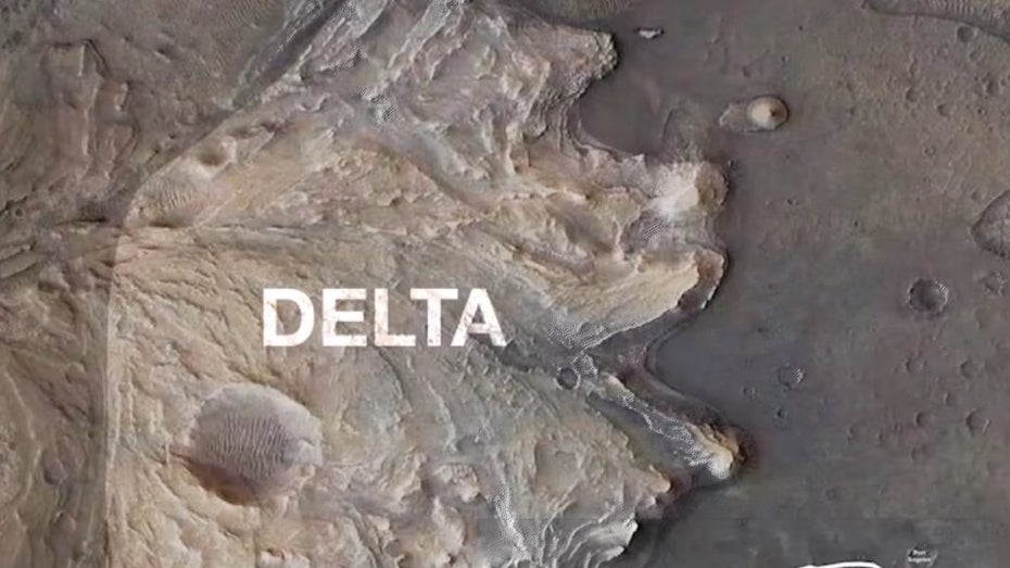 Das Flussdelta beherbergt Sedimente einer riesigen Region. Perseverance soll eine Route auf den Gipfel auskundschaften. (Bild: Nasa/JPL) Marsrover Perseverance: „Geschichtsbuch“ der Region im Fokus