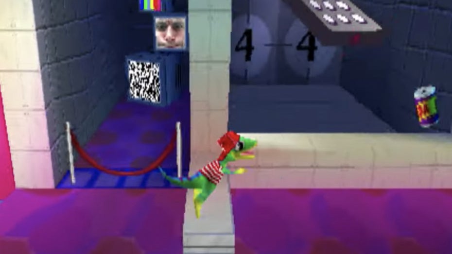 Gex Jr. springt durch die 2D-Welt der PS1. (Screenshot: Youtube) Für die PS1: Demo zu unveröffentlichtem 90er-Game aufgetaucht