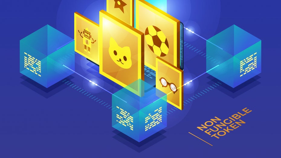 NFT in Spielen sind umstritten. Kritiker:innen sehen darin eine klimaschädliche Ausweitung des Play-to-Earn-Modells. (Grafik: emojoez/ Shutterstock.com) NFT in Spielen: Entwicklergruppe mahnt, Einsatz gründlich zu prüfen
