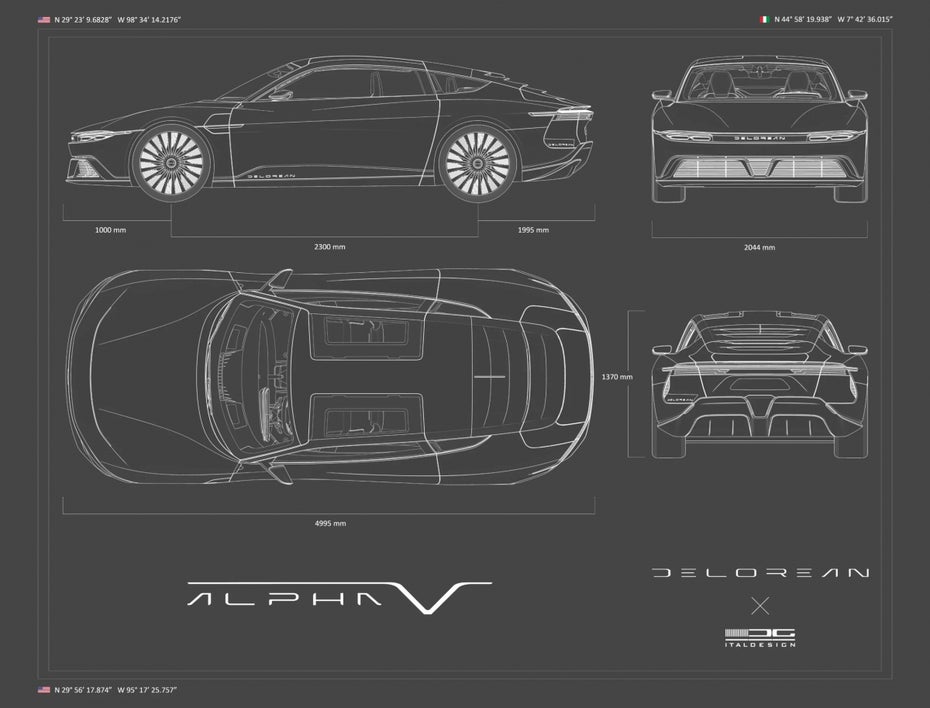 Delorean Blaupause