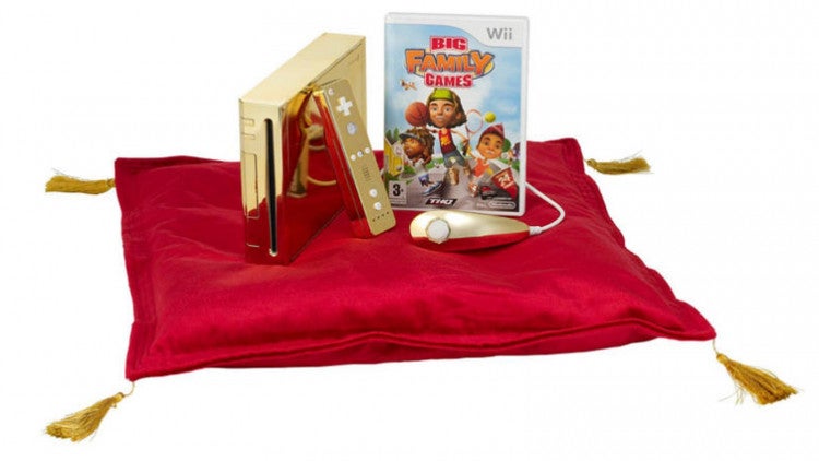 Königlich angerichtet: Die goldene Wii. (Bild: consolevariations.com / Shutterstock) Geschenk für die Queen: Wii aus Gold wird verkauft