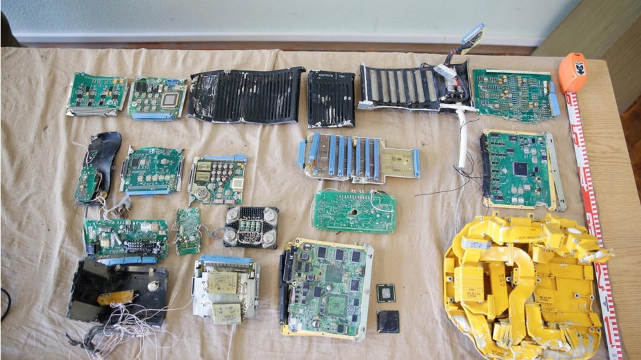 Diese Komponenten einer Cruise Missile des Typs Kh-59 hat CAR in Kiew am 19 Mai 2022 veröffentlicht. (Bild: CAR) Ukrainekrieg: FBI und Co. ermitteln wegen US-Chips in russischen Waffen