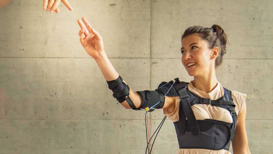 So sieht der externe Muskel aus. (Foto: Florian Haufe / ETH Zürich) Dieser Muskel kann angezogen werden: Forscher entwickeln Exo-Arm